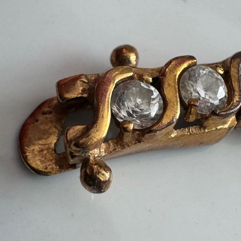 Vintage 925 Gold Plated CZ Wave Tennis Bracelet 7.25 7 1/4 Inches Cubic Zirconia - Picture 13 of 13